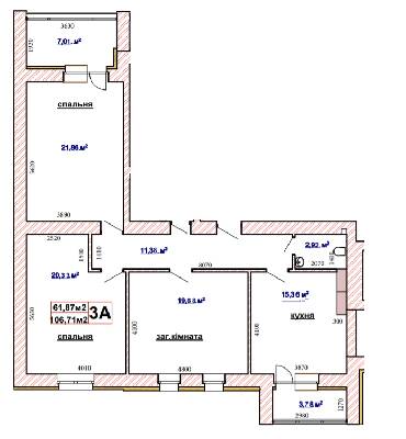 3-комнатная 106.71 м² в ЖК Чабаны 2 от 16 000 грн/м², пгт Чабаны