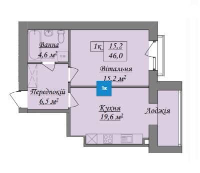 1-кімнатна 46 м² в ЖК Містечко Козацьке від 13 800 грн/м², Івано-Франківськ