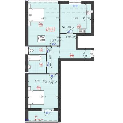 2-комнатная 77.62 м² в ЖК Университетский от 16 000 грн/м², Ужгород