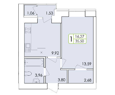 1-комнатная 35.5 м² в ЖК Ранкове Family от 14 500 грн/м², Хмельницкий