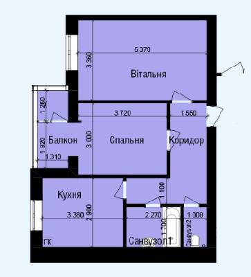 2-комнатная 56.75 м² в ЖК Зоря от 16 900 грн/м², Винница