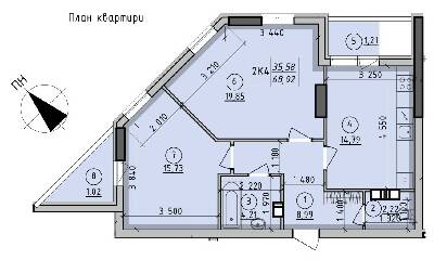 2-комнатная 68.02 м² в ЖК Борисо-Глебский от 15 650 грн/м², г. Вышгород