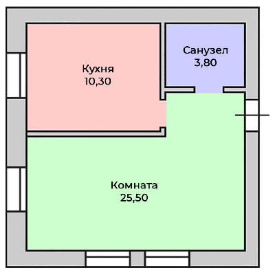 1-комнатная 39.6 м² в КД Болгарский от 22 000 грн/м², с. Софиевская Борщаговка