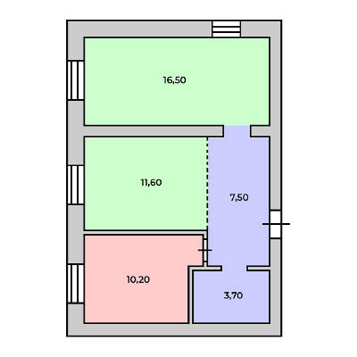 2-кімнатна 49.5 м² в КБ Болгарский від 24 450 грн/м², с. Софіївська Борщагівка