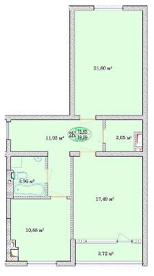 2-комнатная 72.83 м² в ЖК Добробут Петровский от 15 300 грн/м², с. Святопетровское
