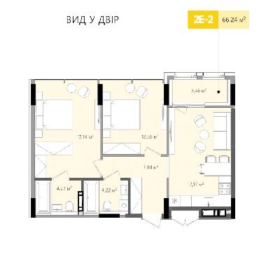 2-комнатная 66.95 м² в ЖК Lucky Land от 41 446 грн/м², Киев