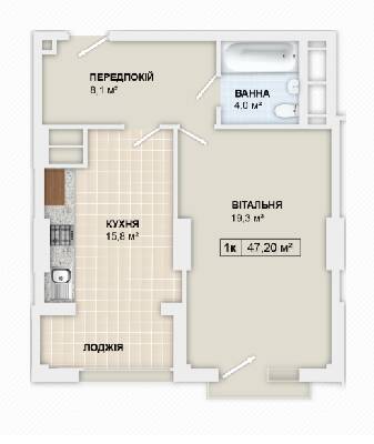 1-комнатная 47.2 м² в ЖК LYSTOPAD от 16 300 грн/м², Ивано-Франковск