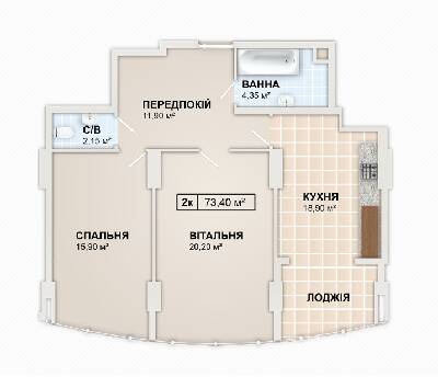 2-кімнатна 73.4 м² в ЖК LYSTOPAD від 14 800 грн/м², Івано-Франківськ