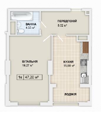 1-комнатная 47.2 м² в ЖК LYSTOPAD от 15 800 грн/м², Ивано-Франковск
