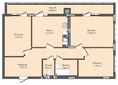 3-комнатная 92.85 м² в ЖК Комфорт Плюс от 14 150 грн/м², г. Дубляны