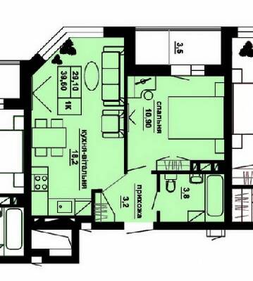 1-кімнатна 39.6 м² в ЖК Manhattan від 19 100 грн/м², Тернопіль