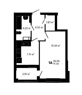 1-комнатная 36.06 м² в ЖК Irpin City от 21 250 грн/м², г. Ирпень