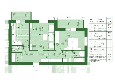 2-комнатная 70.5 м² в ЖК Квартал Парковый от 12 950 грн/м², г. Обухов