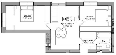 2-комнатная 58.15 м² в ЖК Story House от 21 150 грн/м², г. Ирпень