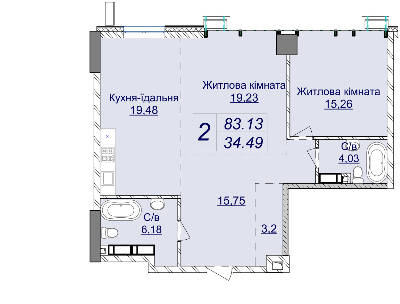 2-комнатная 83.13 м² в ЖК Новопечерские Липки от 67 200 грн/м², Киев