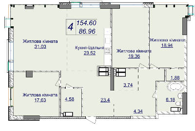 4-комнатная 154.6 м² в ЖК Новопечерские Липки от 67 200 грн/м², Киев