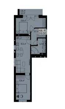 2-комнатная 59 м² в КД Новооскольський от застройщика, г. Ирпень