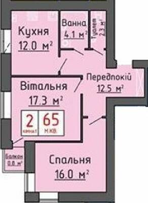 2-кімнатна 65 м² в ЖК Варварівка від 16 500 грн/м², Луцьк