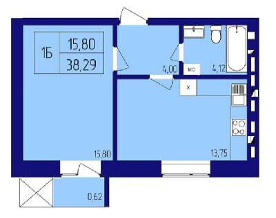 1-комнатная 38.29 м² в ЖК Варшавський от застройщика, г. Нетешин