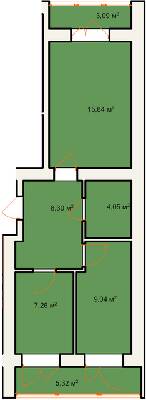 2-комнатная 52.9 м² в ЖК Солнечный от 12 600 грн/м², г. Калуш