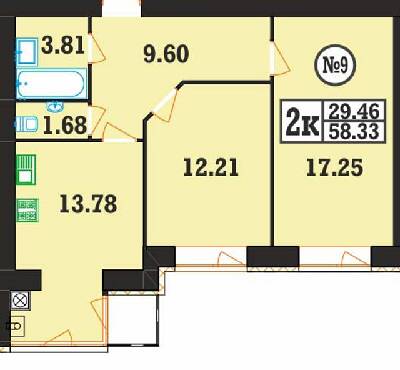 2-комнатная 58.33 м² в ЖК на ул. Панаса Мирного, 24 от 13 700 грн/м², Хмельницкий