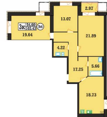 3-кімнатна 103.43 м² в ЖК на вул. Панаса Мирного, 24 від 13 200 грн/м², Хмельницький