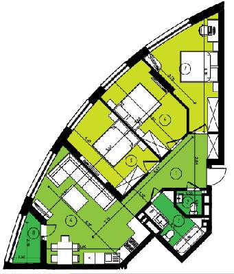 3-комнатная 82.97 м² в ЖК Парус Smart от 22 250 грн/м², Львов