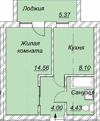1-кімнатна 33.77 м² в ЖК Лівобережний від 14 950 грн/м², Дніпро