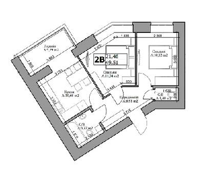 2-кімнатна 49.51 м² в ЖК Green Life-3 від 22 450 грн/м², м. Ірпінь