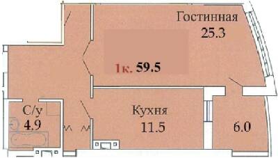 1-кімнатна 59.5 м² в ЖК Одісей від забудовника, Одеса