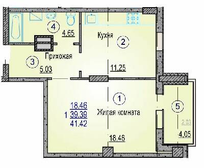1-кімнатна 41.42 м² в ЖК Одеський від 15 000 грн/м², Харків