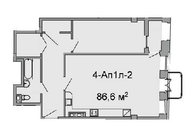 2-кімнатна 86.6 м² в ЖК Троїцький від 33 750 грн/м², Дніпро