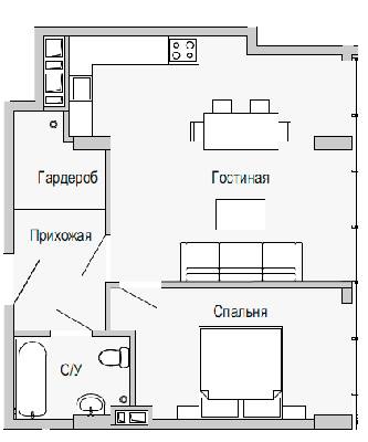 1-кімнатна 56.51 м² в Апарт-комплекс Port City від забудовника, Дніпро