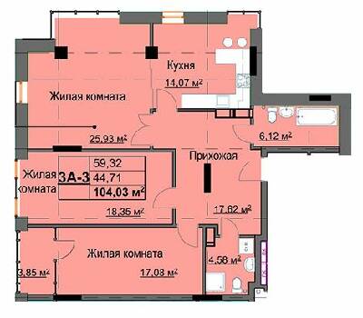 3-комнатная 104.26 м² в ЖК Кристалл от 25 500 грн/м², Харьков