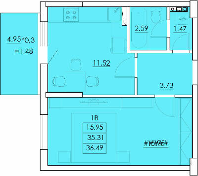 1-комнатная 36.49 м² в ЖК Ventum от 18 050 грн/м², с. Крыжановка