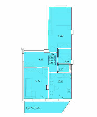 2-кімнатна 58.22 м² в ЖК Ventum від 17 900 грн/м², с. Крижанівка