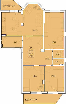 3-кімнатна 97.84 м² в ЖК Ventum від 18 050 грн/м², с. Крижанівка