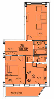 2-кімнатна 58.5 м² в ЖК Олексіївський від 17 750 грн/м², Одеса