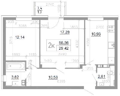 2-комнатная 58.56 м² в ЖК Scandia от 15 000 грн/м², г. Бровары