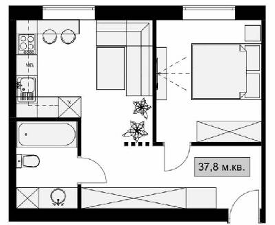 1-комнатная 37.8 м² в КД Dream House от застройщика, Днепр