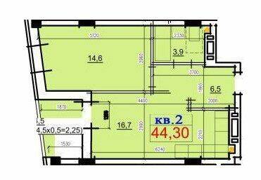 1-комнатная 44.3 м² в ЖК Loft Smart от 28 850 грн/м², Днепр