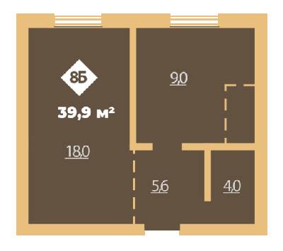 1-кімнатна 39.9 м² в КБ Міські сади від 19 700 грн/м², Харків