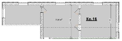 1-комнатная 75.8 м² в КД На Лабораторной от застройщика, Днепр