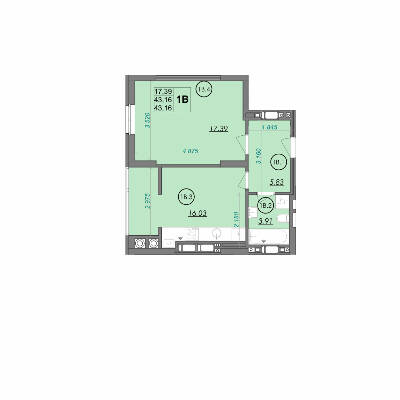 1-комнатная 43.16 м² в ЖК Panorama от 17 750 грн/м², Луцк