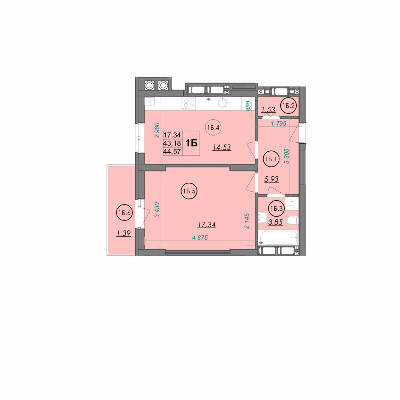 1-комнатная 44.57 м² в ЖК Panorama от 17 750 грн/м², Луцк