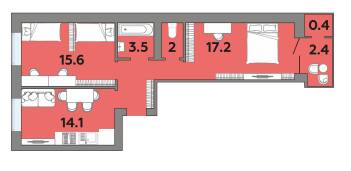 2-комнатная 62.1 м² в ЖК Яровица от 19 450 грн/м², Луцк