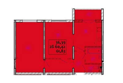 2-кімнатна 61.83 м² в ЖК Варшавський від 11 800 грн/м², м. Ковель