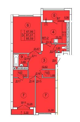 3-комнатная 85.59 м² в ЖК Варшавський от 12 000 грн/м², г. Ковель