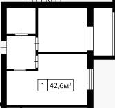 1-комнатная 42.6 м² в ЖК Сімейна Фортеця от застройщика, с. Струмовка