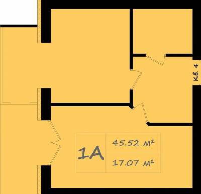 1-кімнатна 45.52 м² в ЖК Італійський від 15 700 грн/м², с. Тарасове